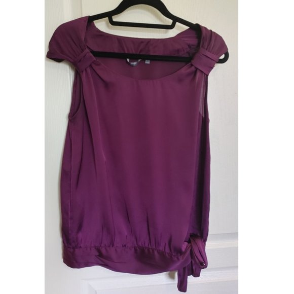 MAX VIOLET GLOSSY SLEEVELESS TOP (US10) - Picture 1 of 6
